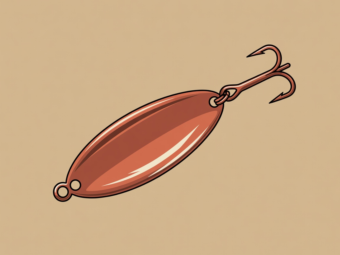 Vector illustration of a metallic spoon lure